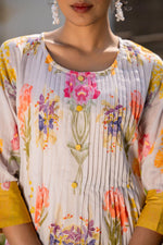 Pure mul cotton digital printed lining kurta pant in yellow