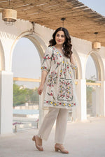 Pretty jacquard cotton embroidered co ord