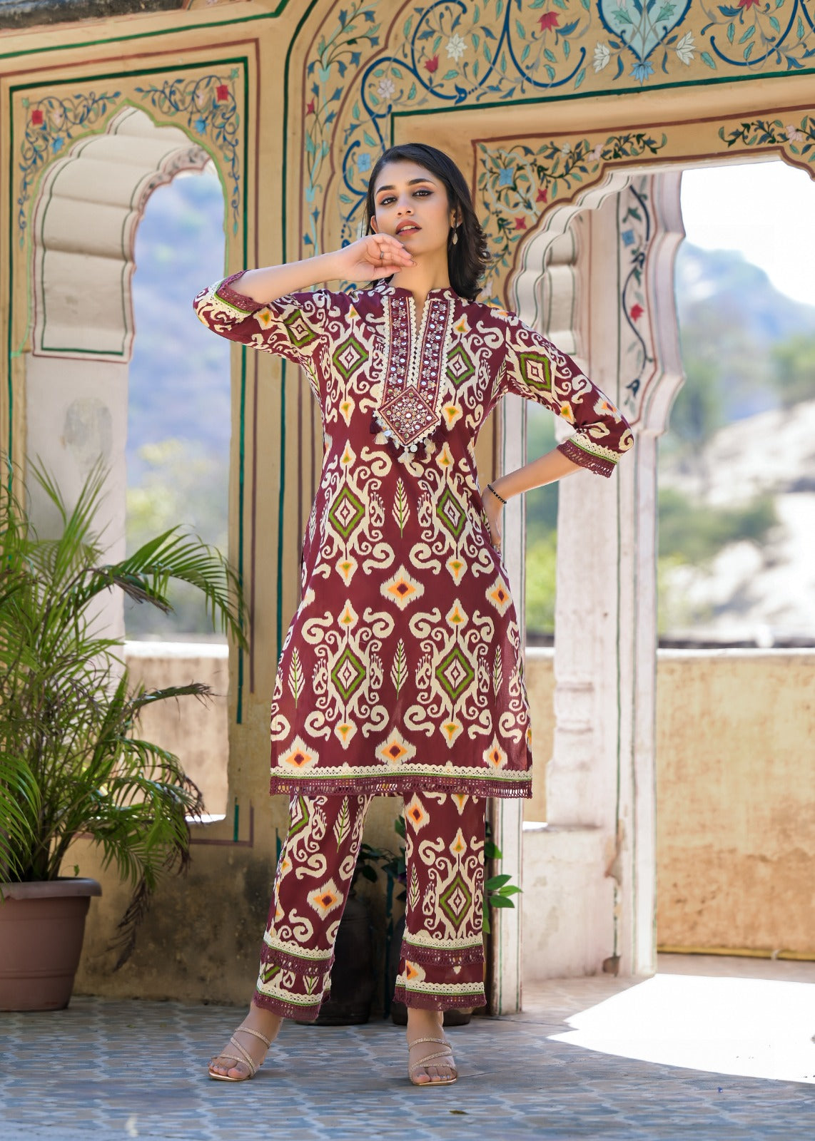 Pretty cotton Ikkat co ord