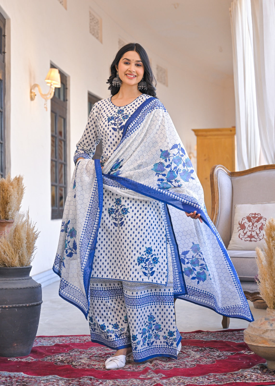 Pure cotton full suit set with Plazo pants