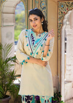 Pretty cotton Ikkat co ord with shell detailing