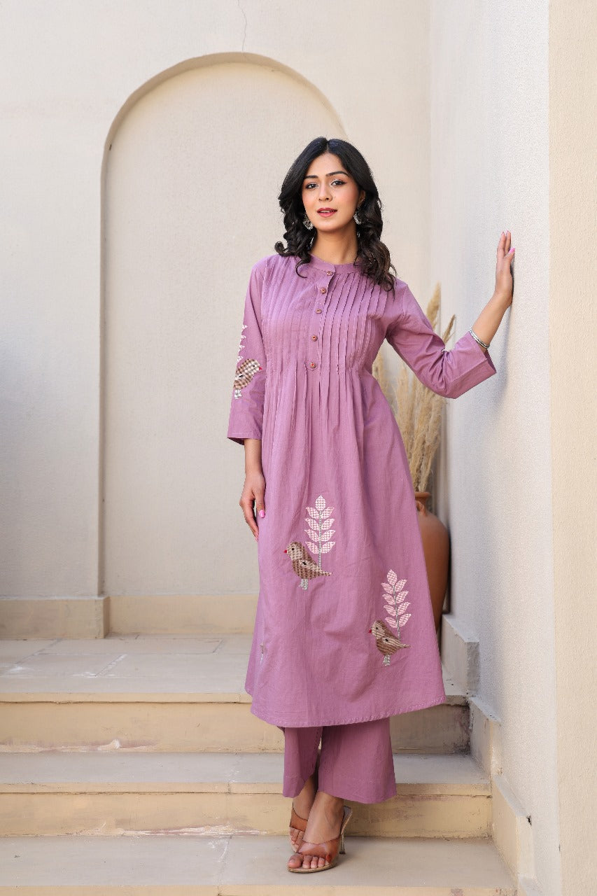 Pure cotton embroidered kurta pant