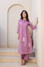 Pure cotton embroidered kurta pant