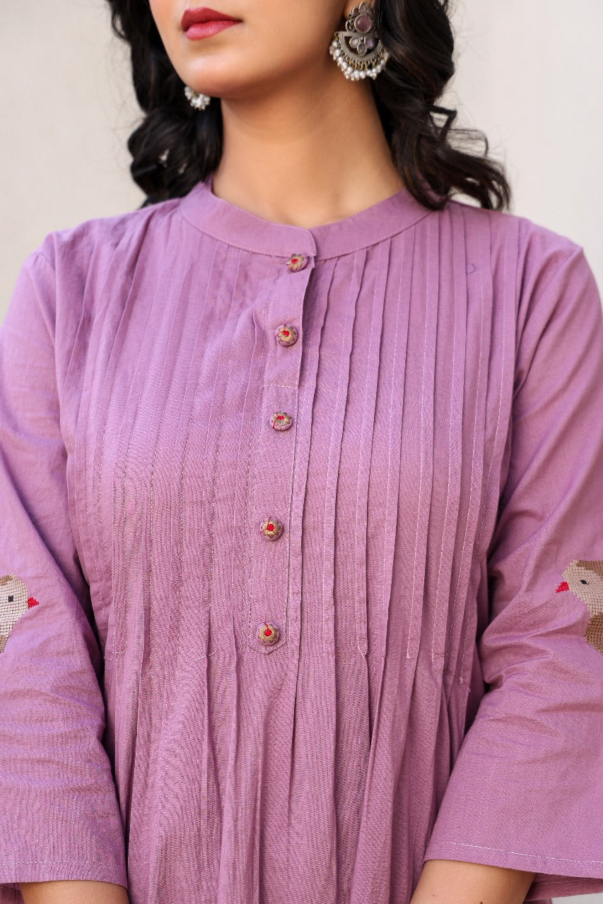 Pure cotton embroidered kurta pant