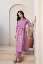 Pure cotton embroidered kurta pant