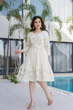 Pretty cotton ivory shade one piece