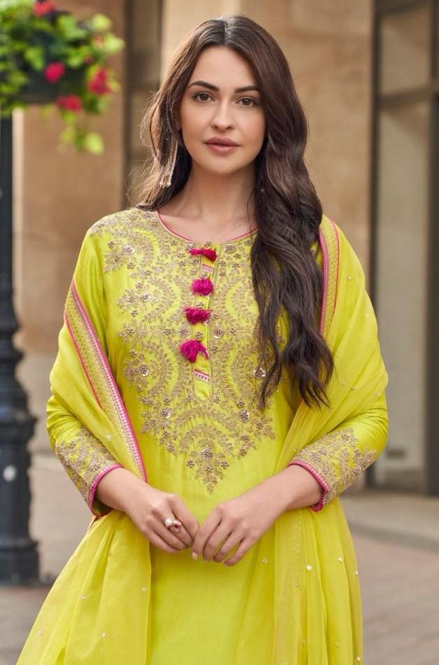 Georgette sharara with silk kurta and organza dupatta