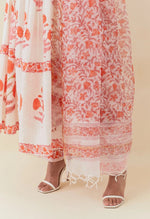 Pure cotton Alia cut half lining suit set in orange