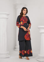 Beautiful cotton co ord in black n red