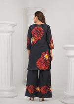Beautiful cotton co ord in black n red