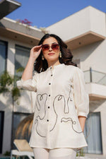 Pure cotton stylish embroidered co ord set