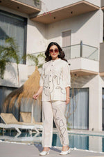 Pure cotton stylish embroidered co ord set