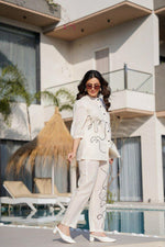 Pure cotton stylish embroidered co ord set