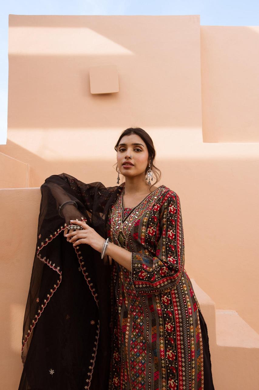 Heavy rayon embellished palazzo set