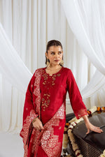 Pretty muslin lining Banarasi dupatta set