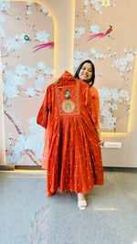 Designer cotton Anarkali pattern suit set