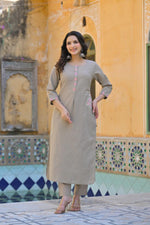 Designer pocket cotton set kurta pant