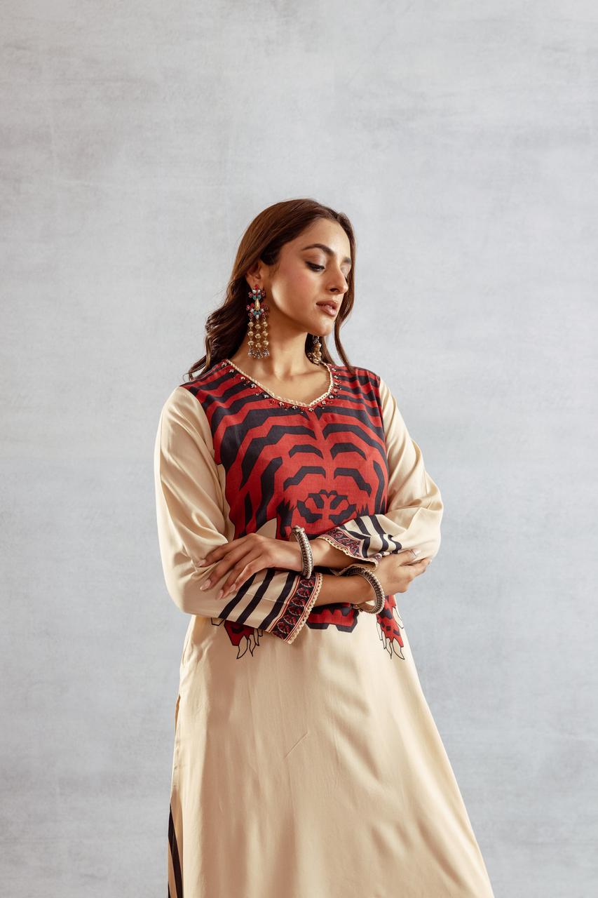 Heavy rayon digital printed kurta pant