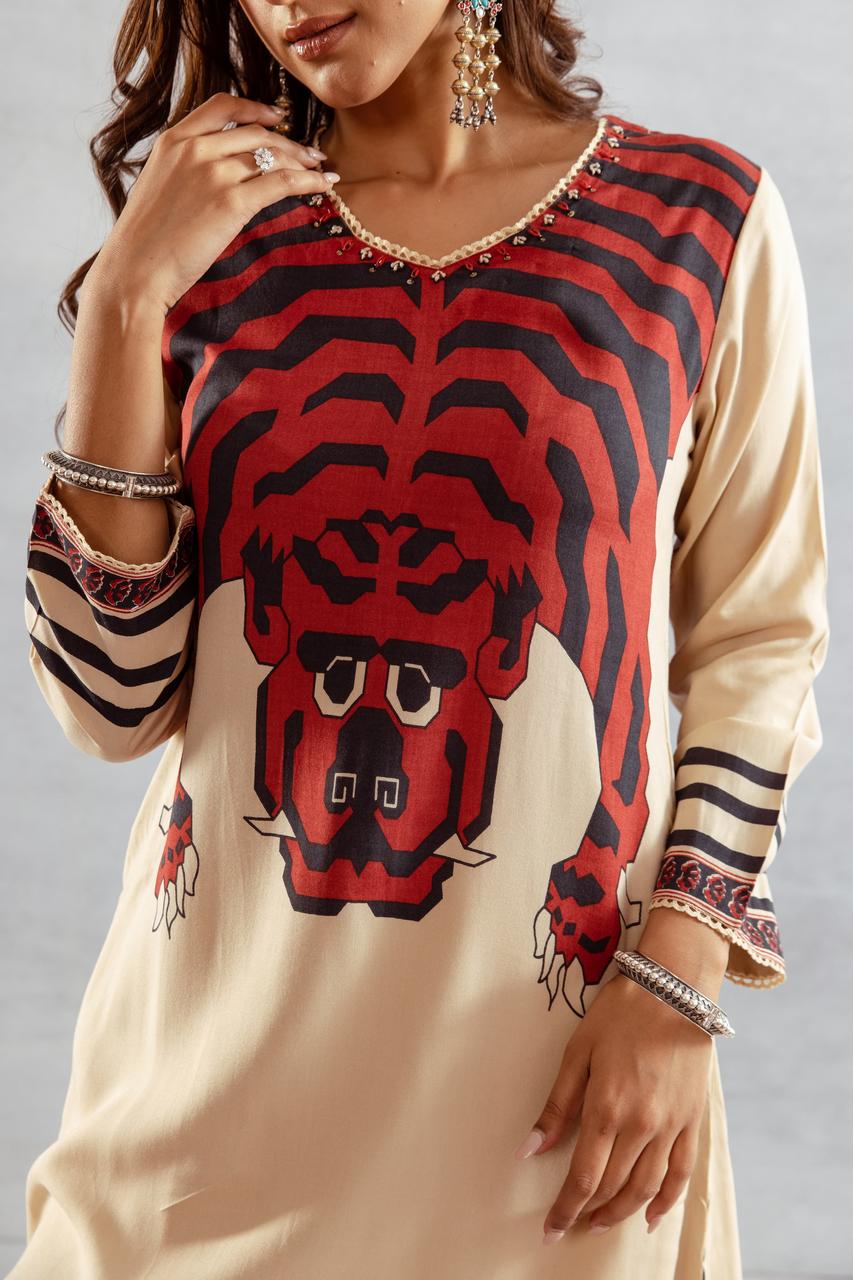 Heavy rayon digital printed kurta pant