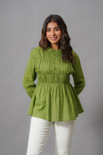 Smart cotton top in green