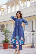 Preety cotton digital printed kurta pant