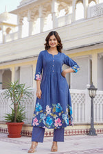 Preety cotton digital printed kurta pant