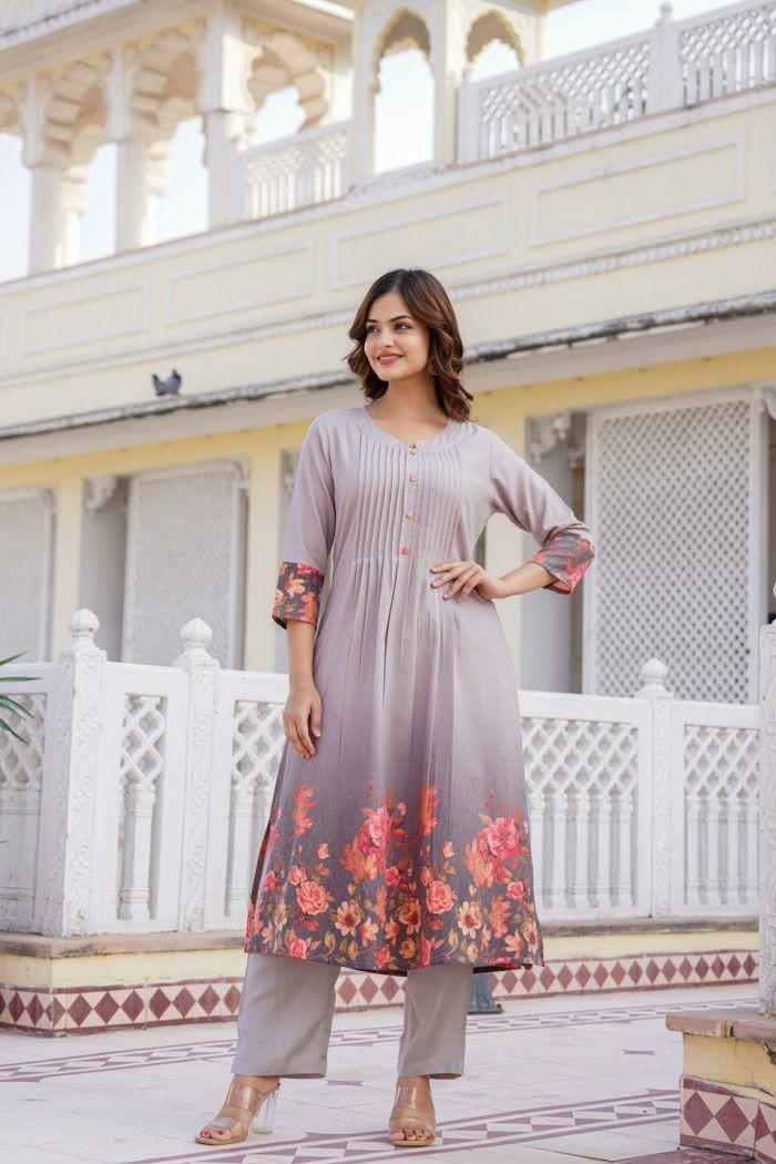 Pretty cotton digital printed kurta pant