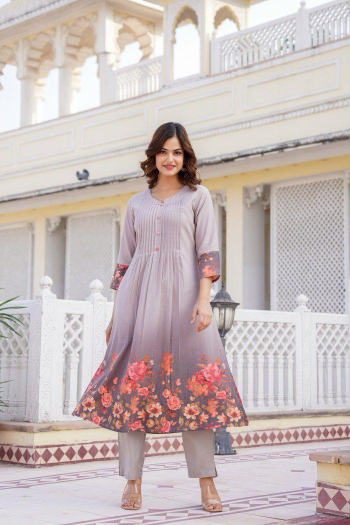 Pretty cotton digital printed kurta pant