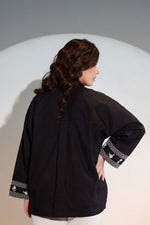 Baggy fit embroidered shirt in black