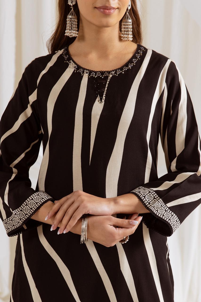 Heavy rayon digital printed kurta pant with pockets