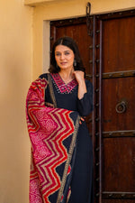 V neck muslin suit set