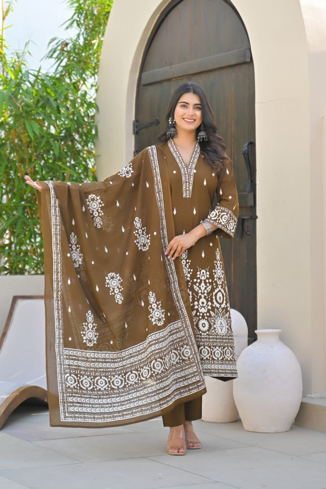 Premium cotton digital print suit set