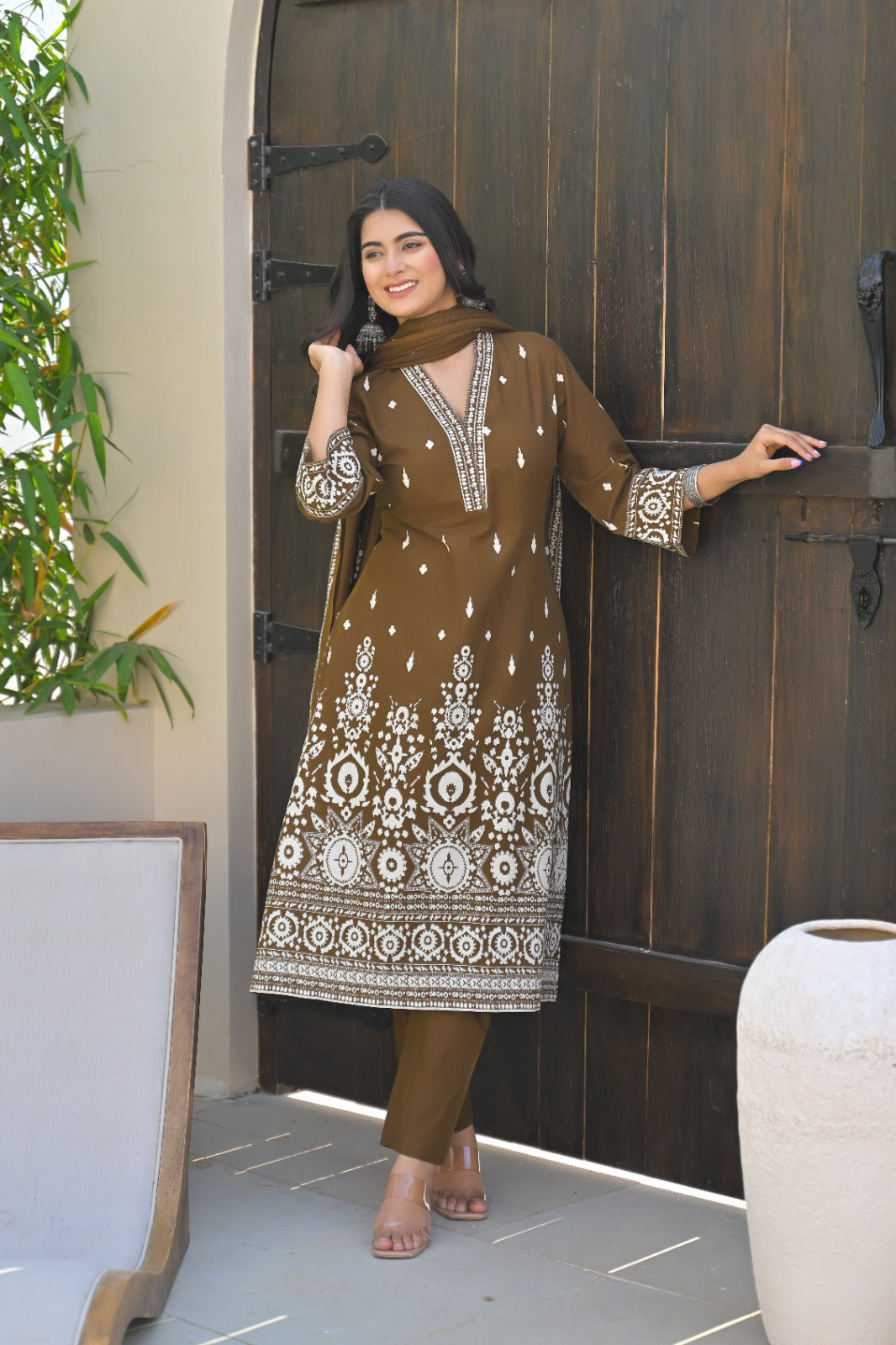 Premium cotton digital print suit set