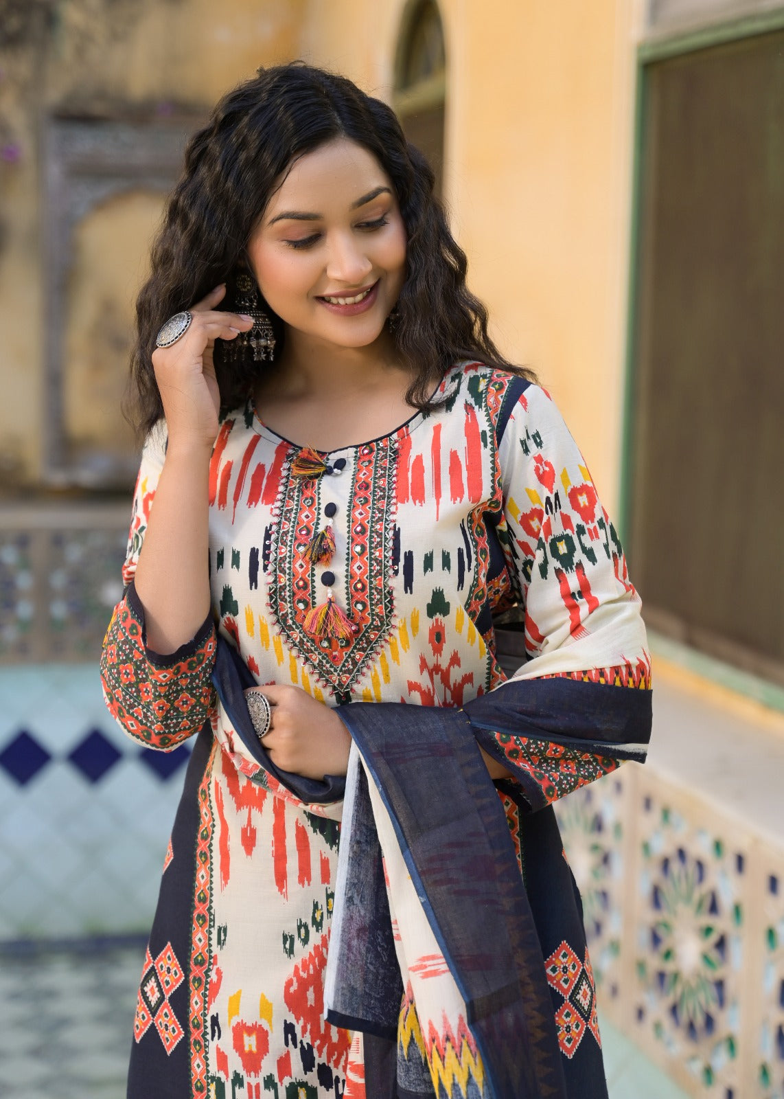 Super smart digital print cotton suit set