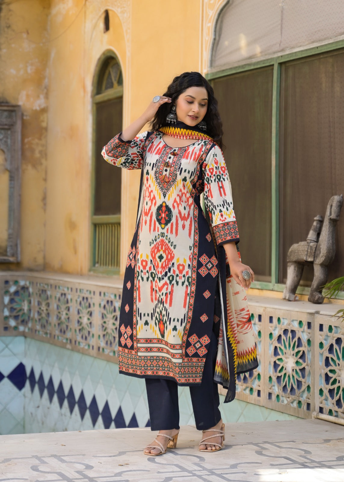 Super smart digital print cotton suit set