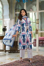 Wow wow Ikkat digital print cotton suit set