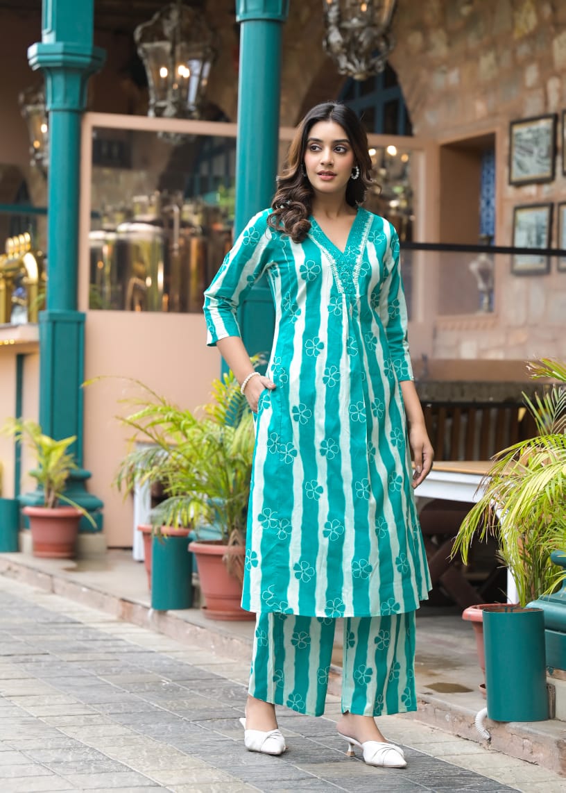 Super wow cotton digital print kurta pant