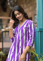 Super wow cotton digital print kurta pant in purple