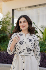 One piece embroidered cotton lining dress