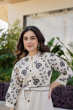 One piece embroidered cotton lining dress