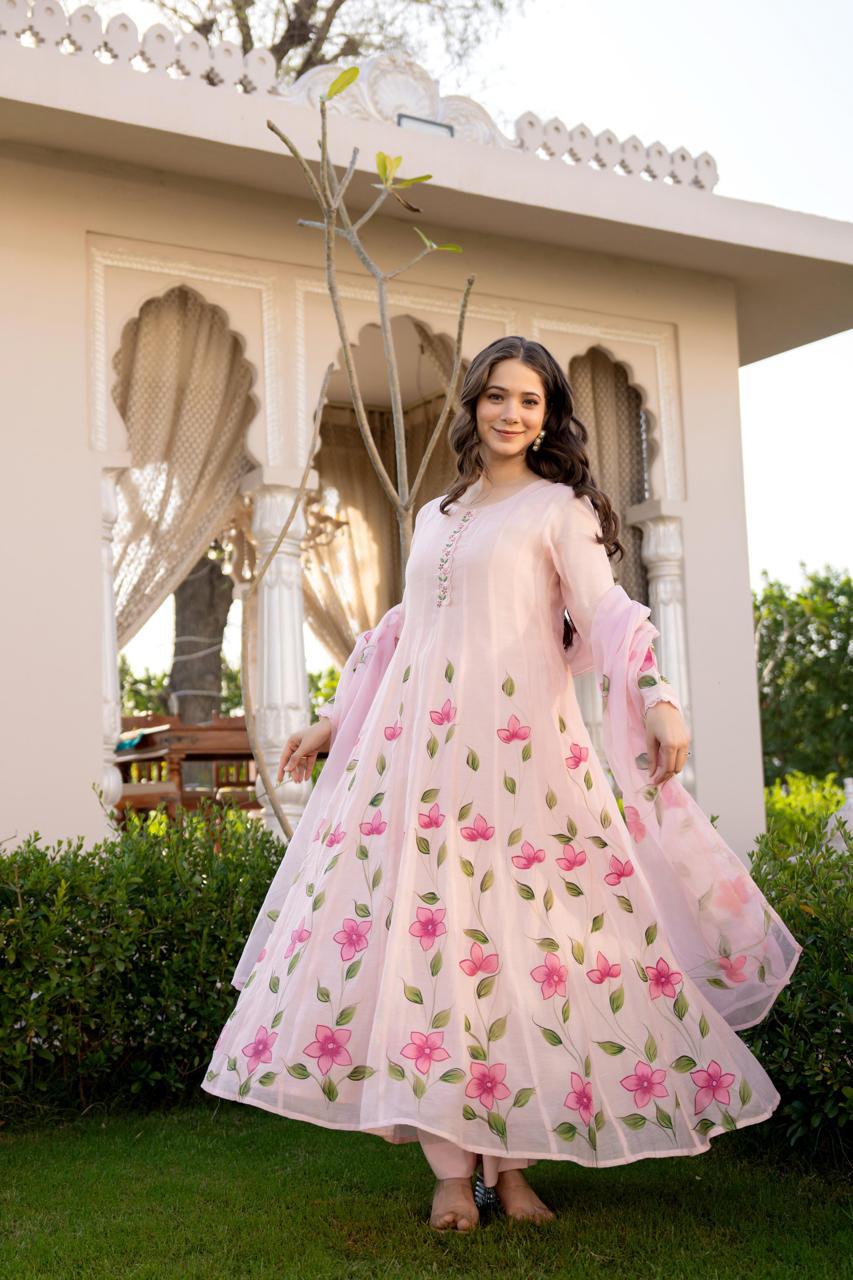 New in!Wow Mul Chanderi in pink
