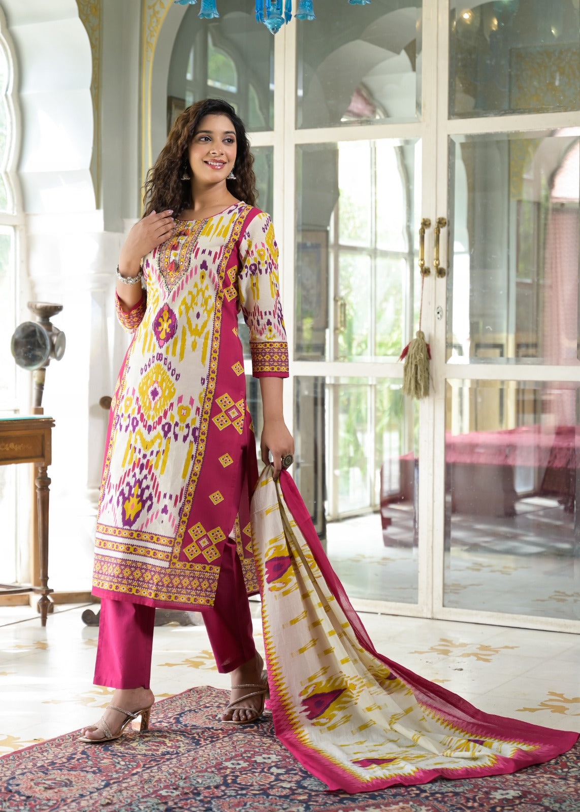 Super smart digital print cotton suit set