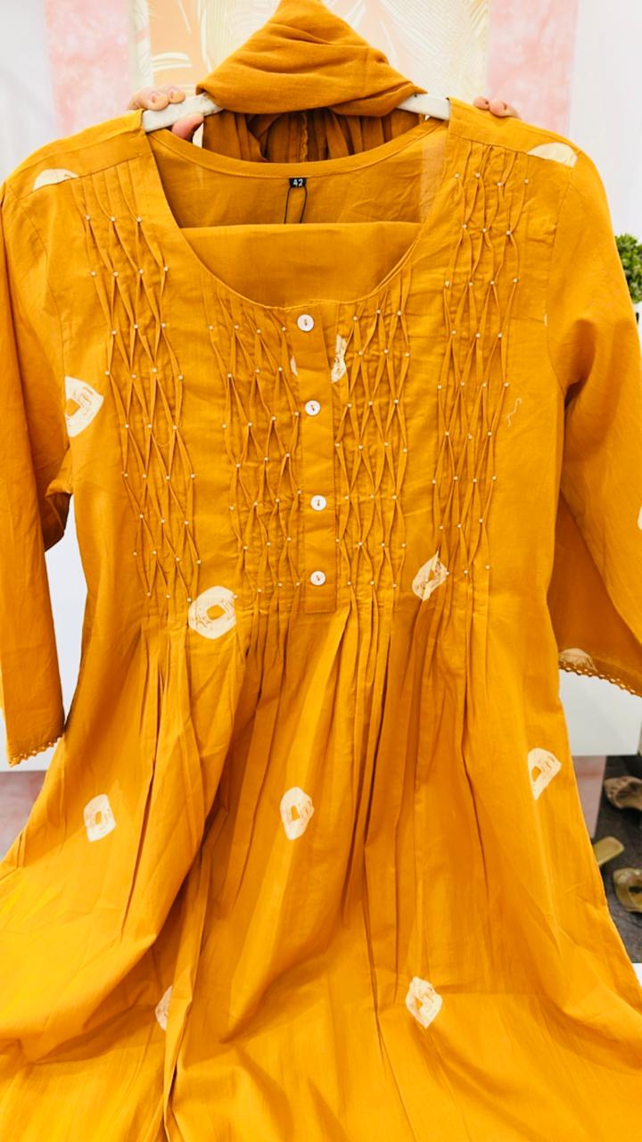 Pure cotton bandhani suit set