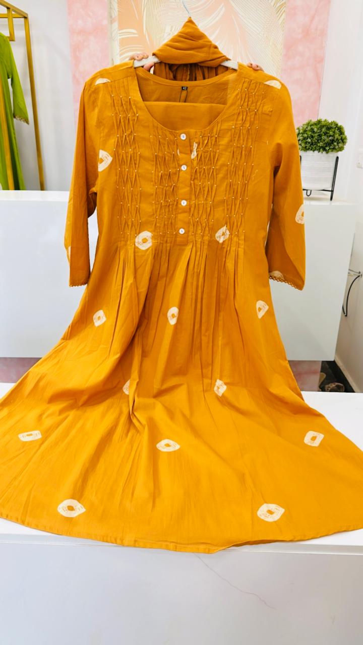 Pure cotton bandhani suit set