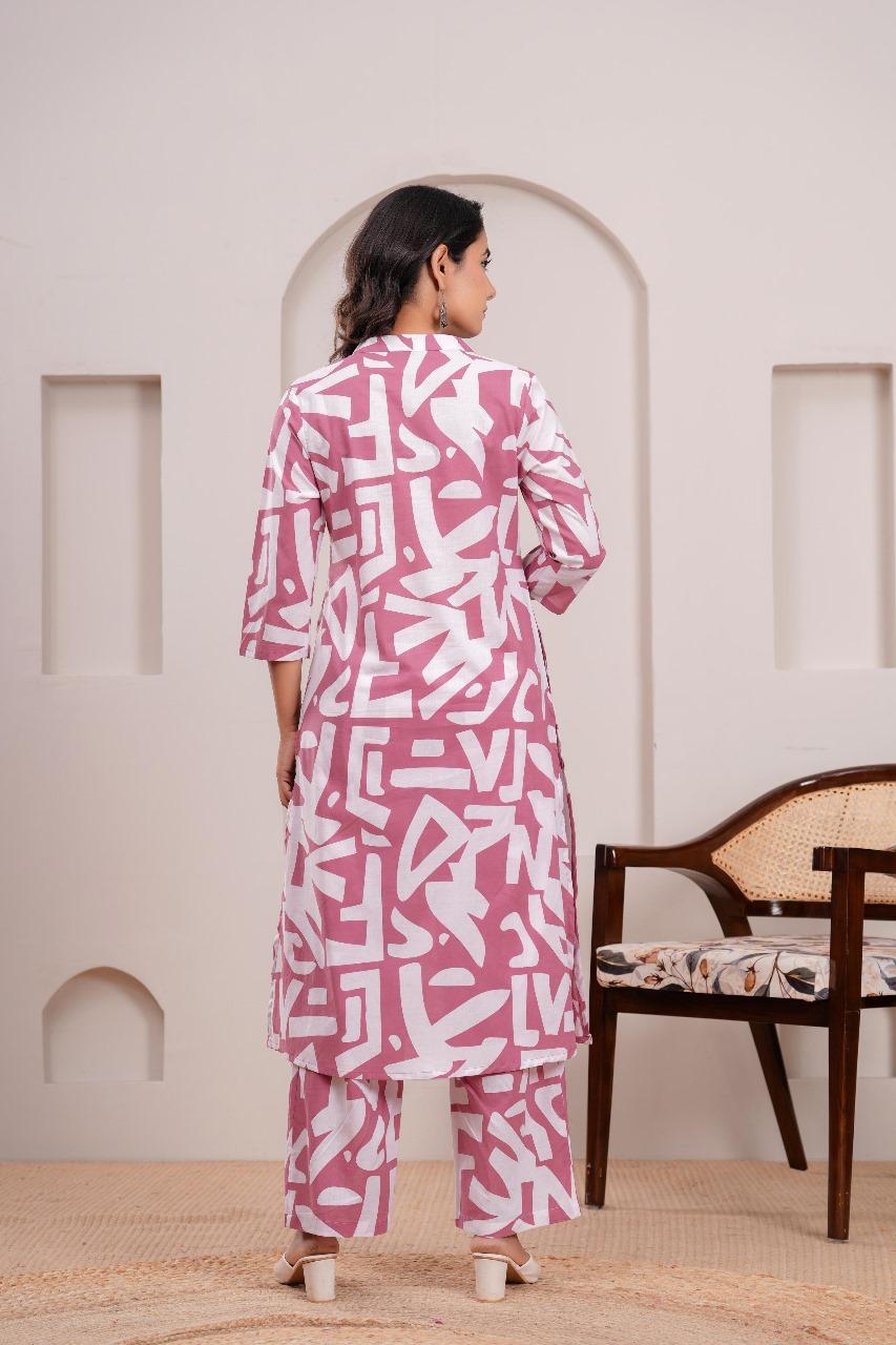 Smart cotton V neck co ord