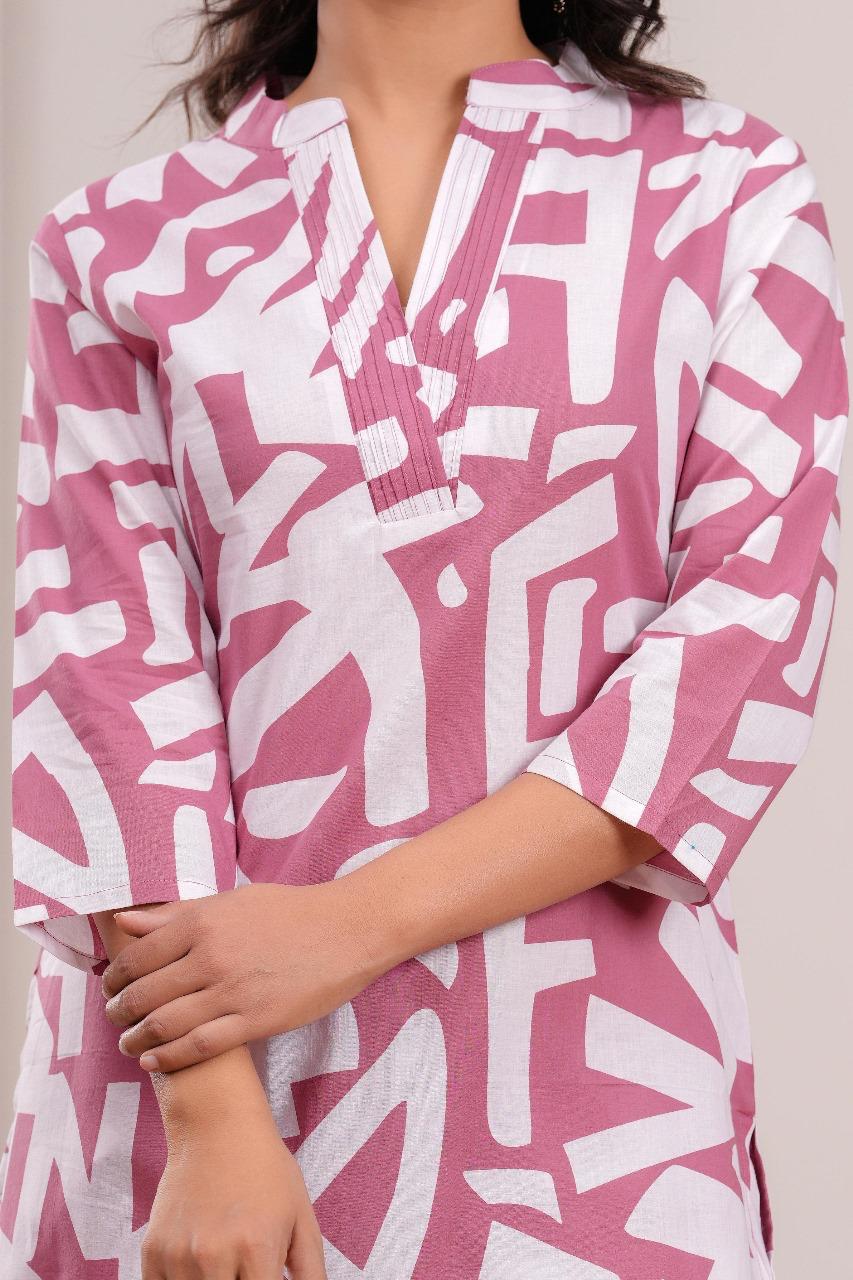 Smart cotton V neck co ord