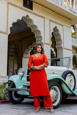 Pure cotton embroidered kurta pant