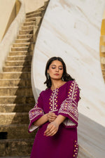 Smart embroidered culottes kurta pant in pink