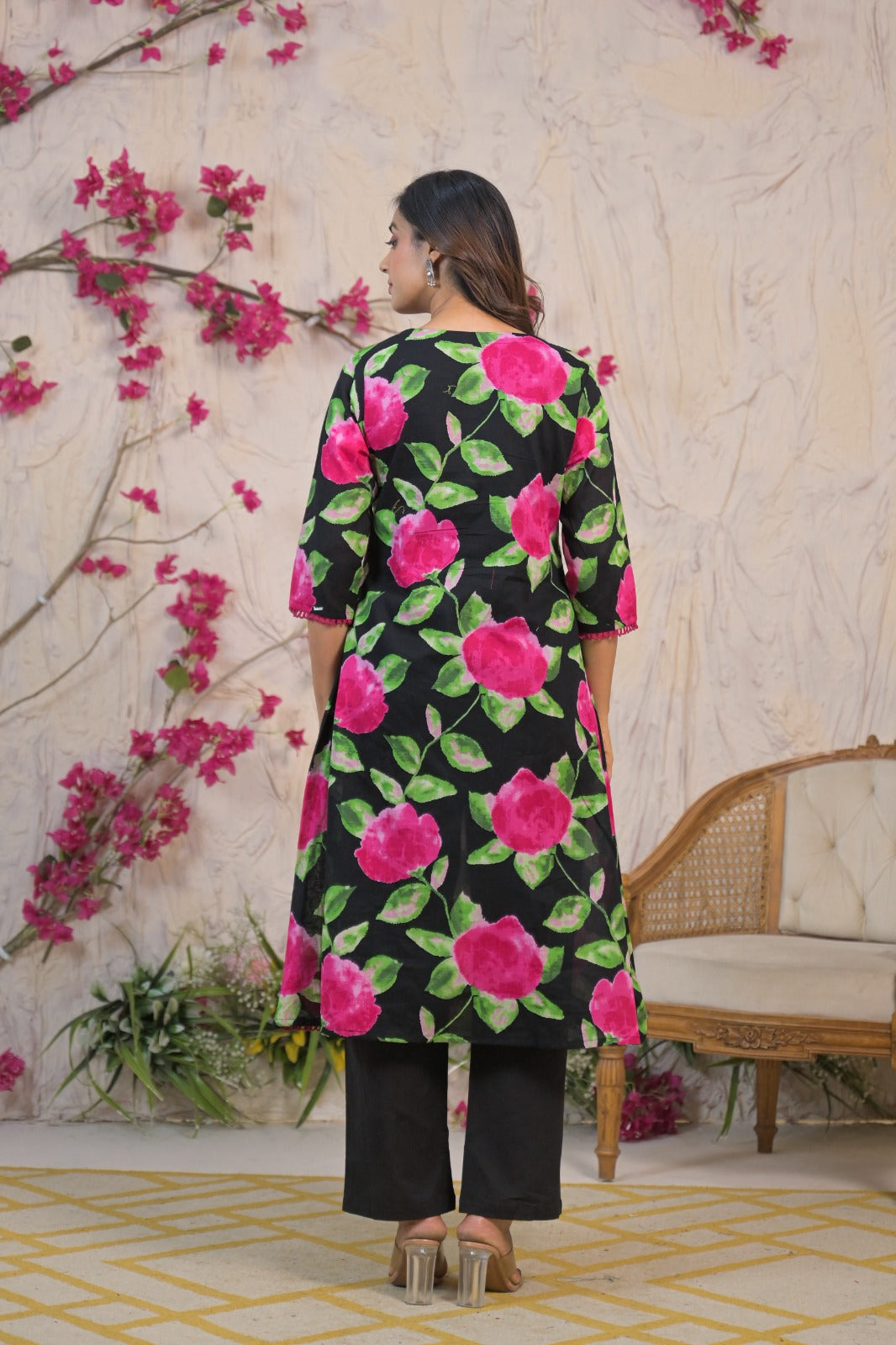 Smart cotton digital printed kurta pant