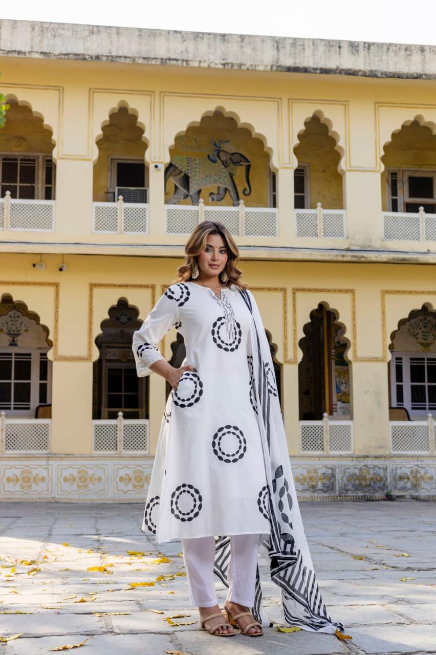 Awesome stylish soft cotton suit with Mul lining